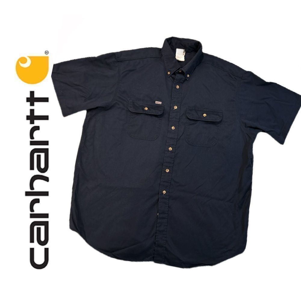 Carhartt Men’s VINTAGE 2001 Navy Blue Short Sleeve Work Shirt - Size‎ XL